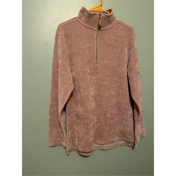 Prissy Jane Brown Beige 1/4 Zip Pullover Size Medium - Picture 2 of 6